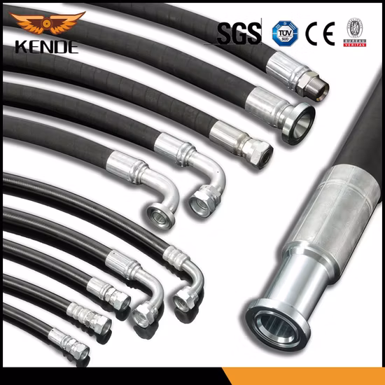 Vida de servicio súper larga Hidráulica industrial Trenzado de alta presión Aire Aceite Agua PVC Excavadora de jardín Conjunto de tubería de manguera de caucho Flexible 4sh 4sp Manguera hidráulica