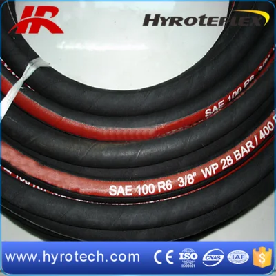 Manguera de caucho hidráulica para remolque trenzado de fibra SAE 100r6